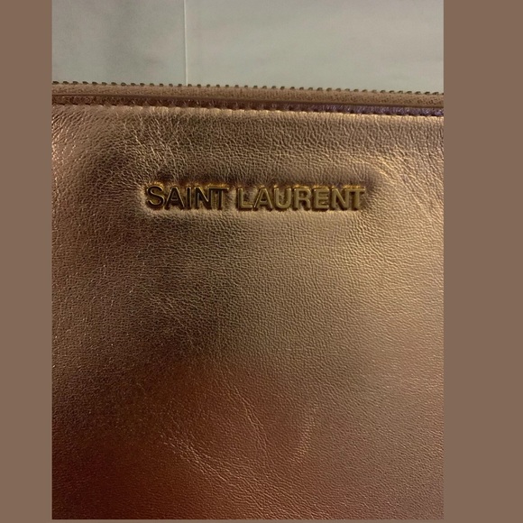 NIB Saint Laurent Rose Gold Clutch - Picture 2 of 7